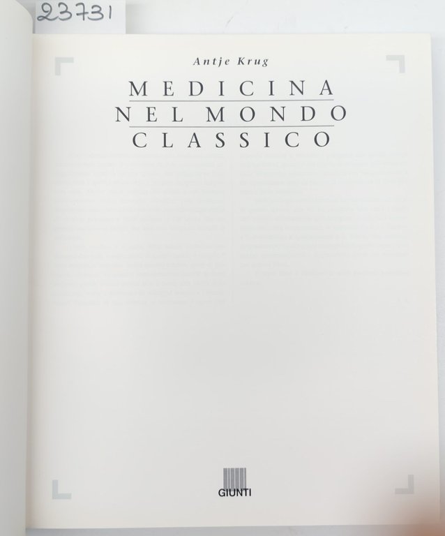 Antje Krug Medicina nel mondo classico Giunti 1990 | Immagine Gallery 4