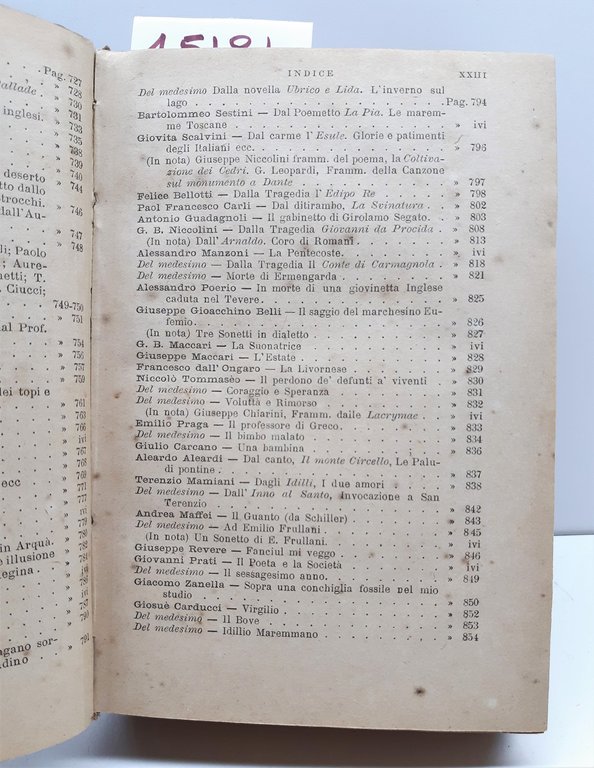 Antologia della poesia italiana Ottavio Targioni Tozzetti 2∞ ed. Livorno …