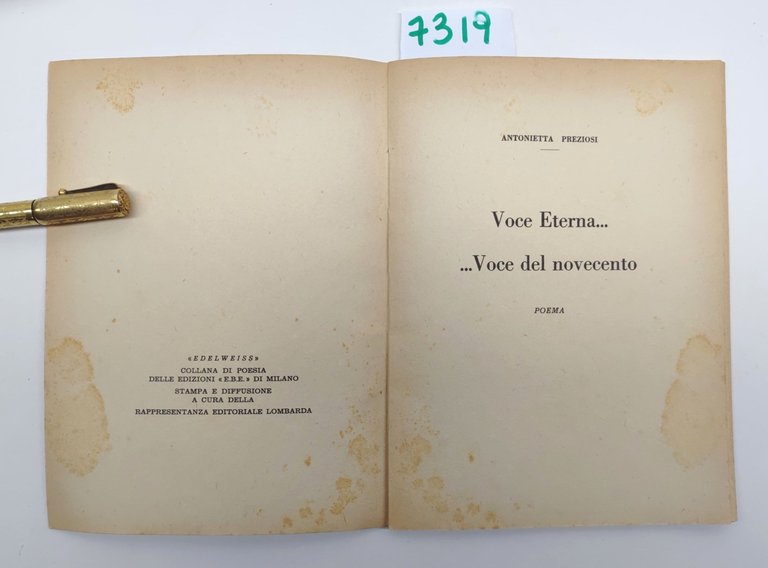Antonietta Preziosi Voce eterna. voce del Novecento E. B. E. …