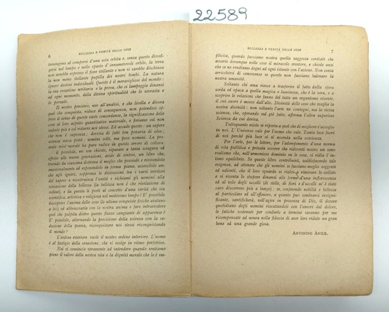 Antonino Anile Bellezza e verità delle cose 9° ed. Vallecchi …