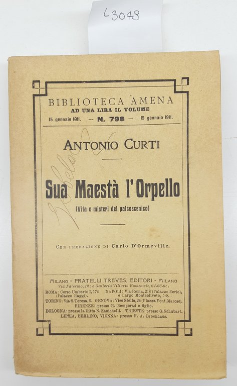 Antonio Curti Sua maestà l'Orpello Treves 1911 Abela Carboneria