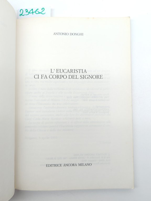 Antonio Donghi L'Eucaristia ci fa corpo del signore Ancora 1983 | Immagine Gallery 3