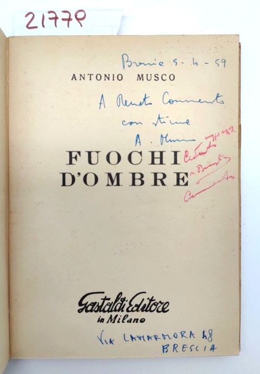 Antonio Musco Fuochi d'Ambra Gastaldi 1959