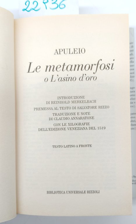 Apuleio Le metamorfosi o l'asino d'oro BUR Rizzoli 1° edizione … | Immagine Gallery 3