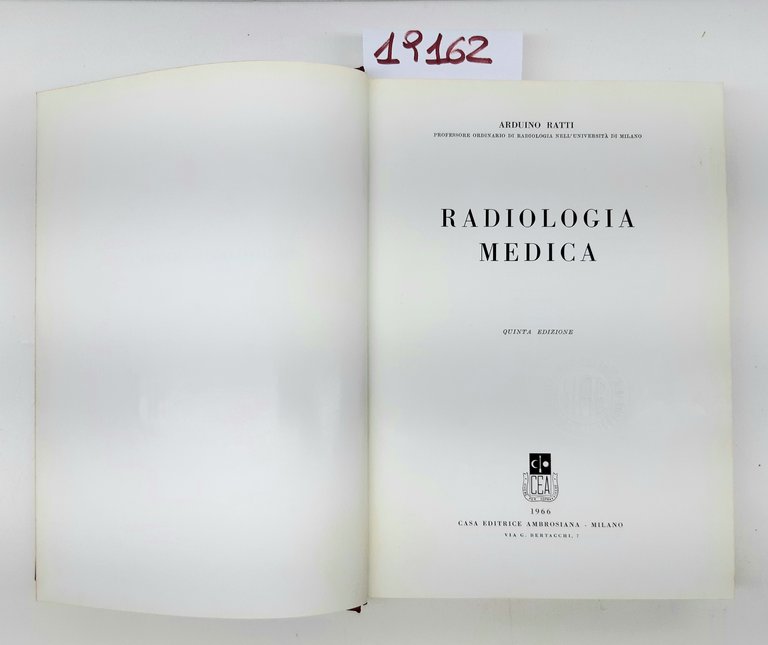 Arduino Ratti Radiologia medica Ambrosiana 1966 5° edizione