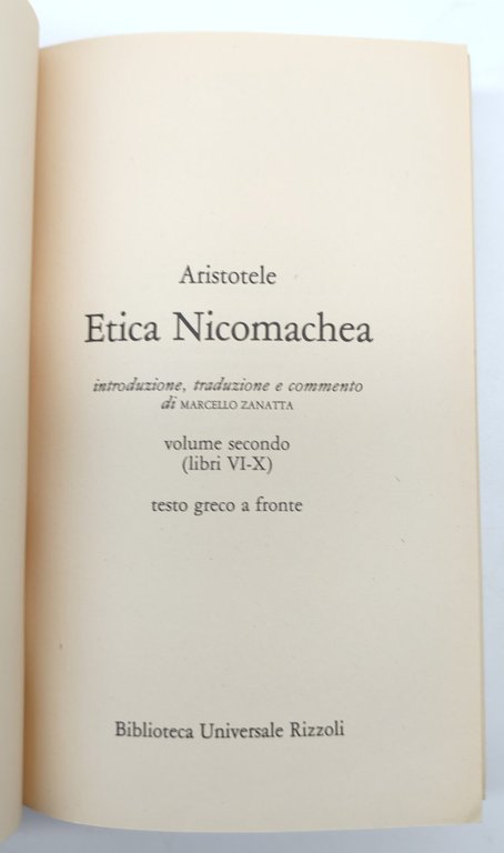 Aristotele Etica nicomachea 2 volumi BUR Rizzoli 3° edizione 1993 | Immagine Gallery 8