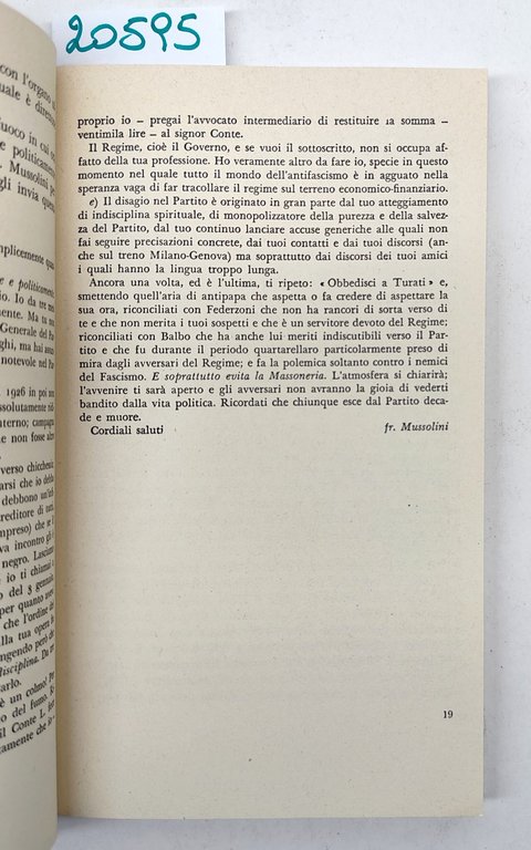 Arrigo Petacco Riservato per il Duce Oscar Mondadori 1° edizione …