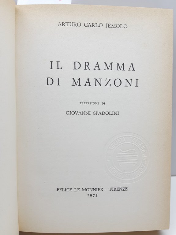 Arturo Carlo Jemolo Il dramma di Manzoni pref. di Giovanni … | Immagine Gallery 3