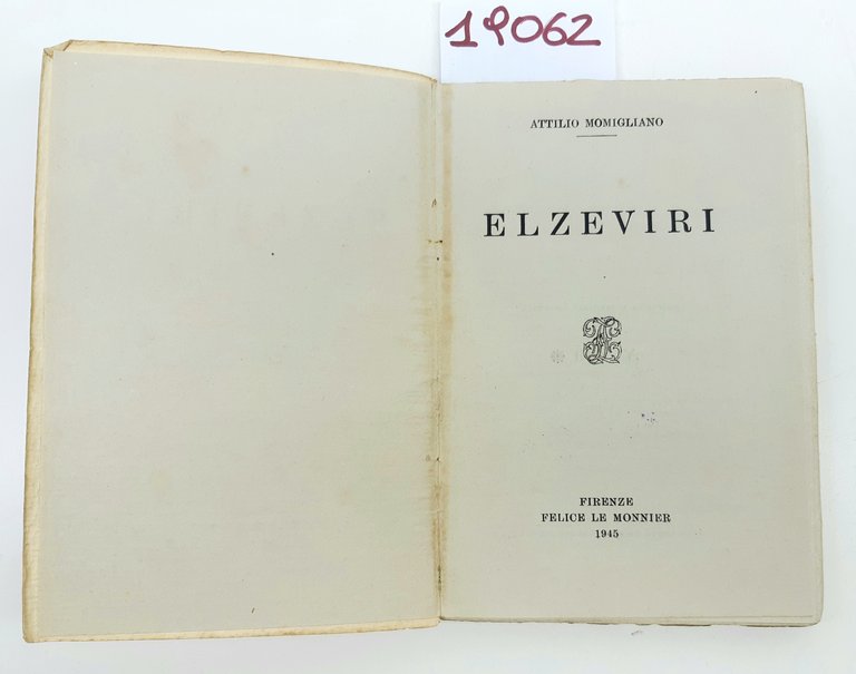 Attilio Momigliano Elzeviri Le Monnier 1945