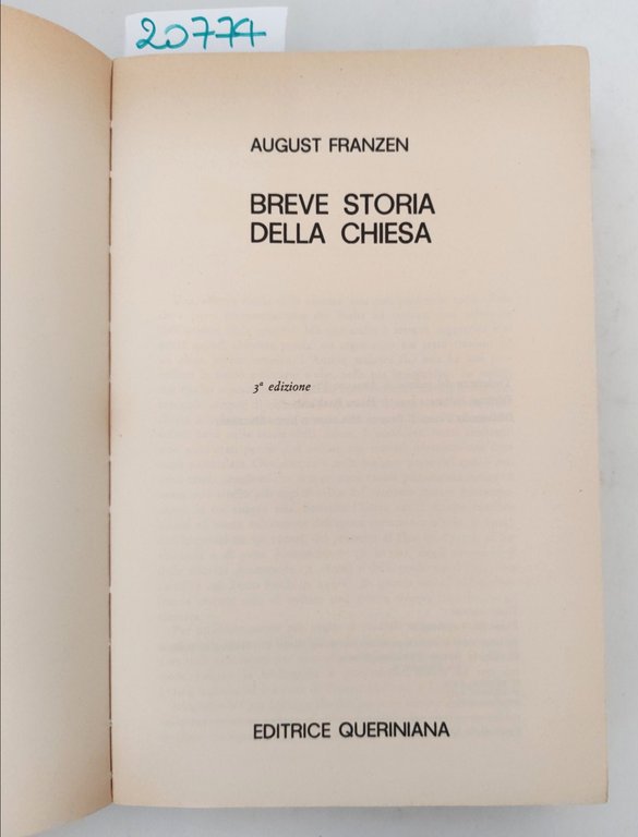 August Franzen Breve storia della chiesa Queriniana 3° edizione 1979