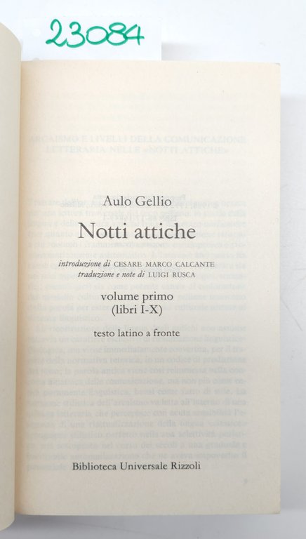 Aulo Gellio Notti attiche 2 volumi BUR Rizzoli 1° edizione … | Immagine Gallery 6