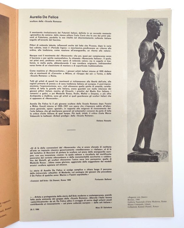 Aurelio de Felice Scultore della scuola romana documenti dal 1937 … | Immagine Gallery 2