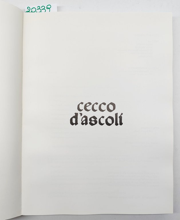Autori vari Cecco d'Ascoli IPGI 1990