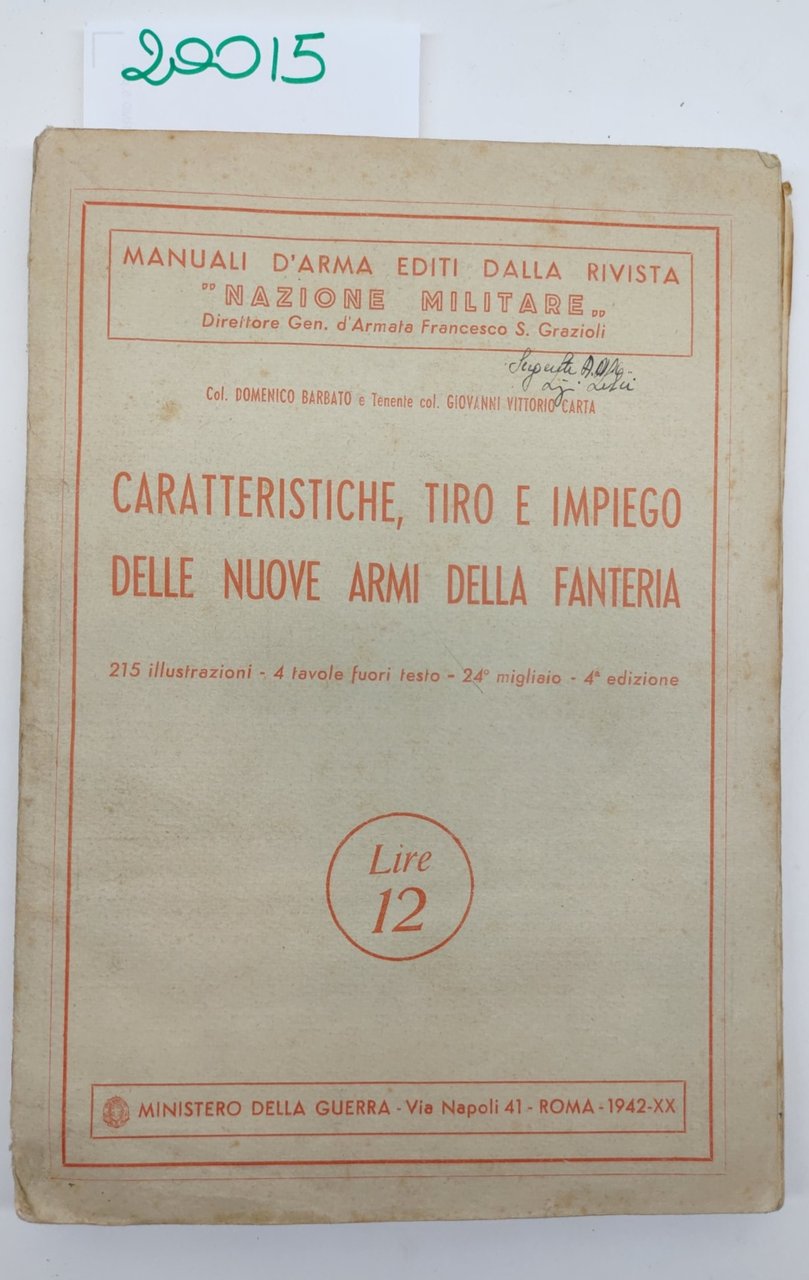 Barbato Carta Caratteristiche tiro e impiego delle nuove armi della …
