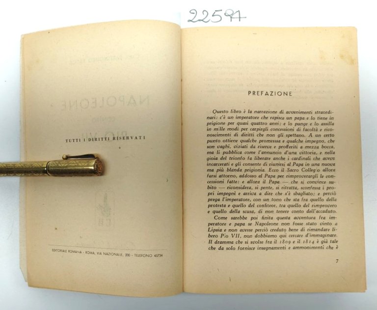 Bartolomeo Pacca Napoleone contro Pio VII Editoriale Romana 1944