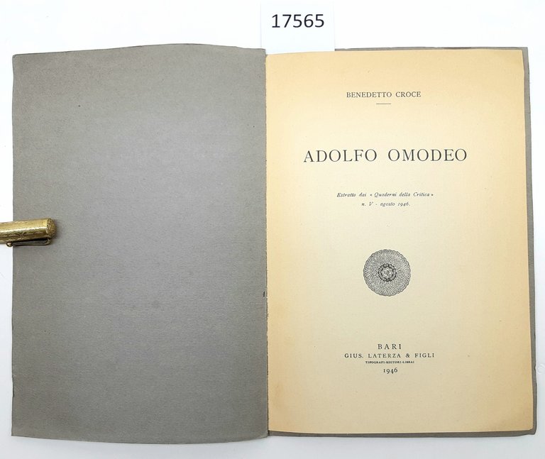 Benedetto Croce Adolfo Omodeo estratto Laterza 1946 | Immagine Gallery 4