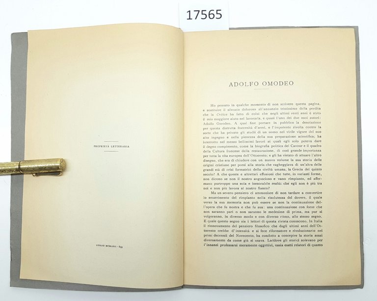 Benedetto Croce Adolfo Omodeo estratto Laterza 1946 | Immagine Gallery 5