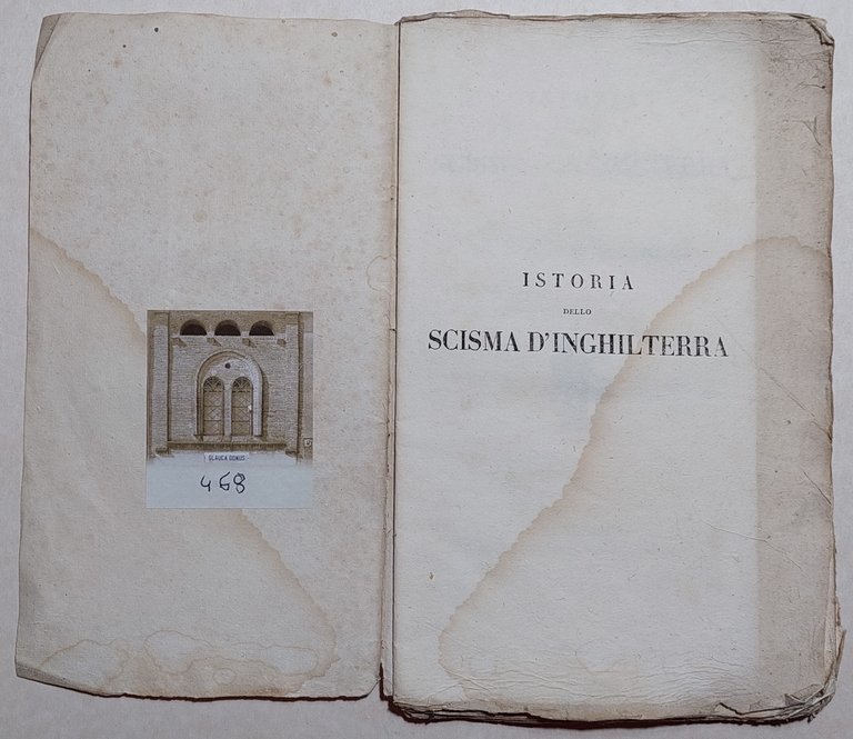 Bernardo Davanzati Istoria dello scisma d'Inghilterra Tipografia della Minerva Ticinese …