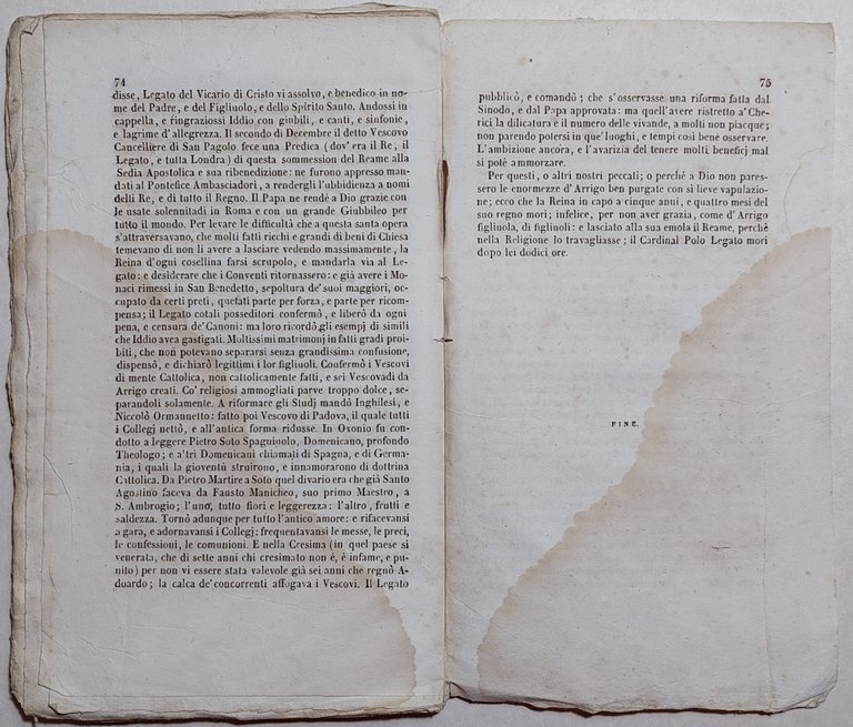 Bernardo Davanzati Istoria dello scisma d'Inghilterra Tipografia della Minerva Ticinese …