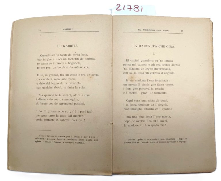 Berto Barbarani I due canzonieri 11° migliaio 1917 Apollonia