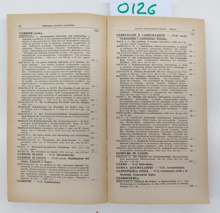 Biblioteca Scientifico-Politecnica Internazionale 1932 Con Firma Ulrico Hoepli