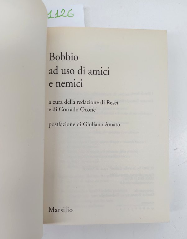 Bobbio ad uso di amici e nemici Marsilio 2013