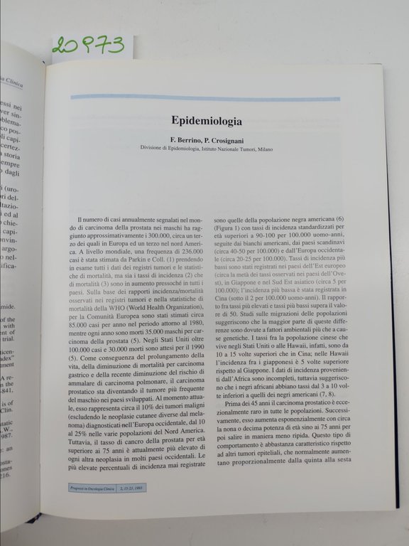 Bono Robustelli Carcinoma prostatico diagnosi e terapia Edimes 1993