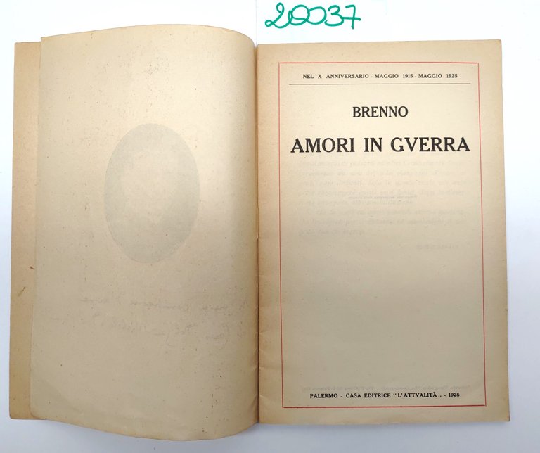 Brenno Amori in guerra Palermo 1925
