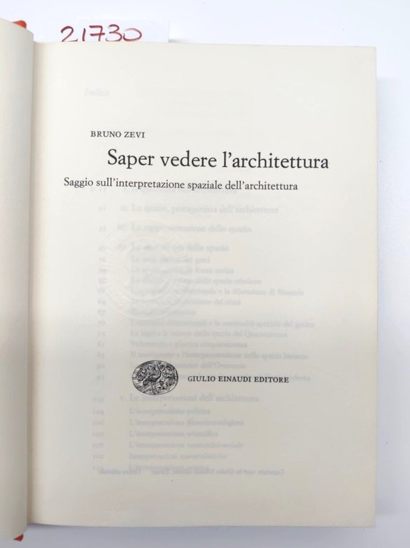 Bruno Zevi Saper vedere l'architettura Einaudi 1948 8° edizione