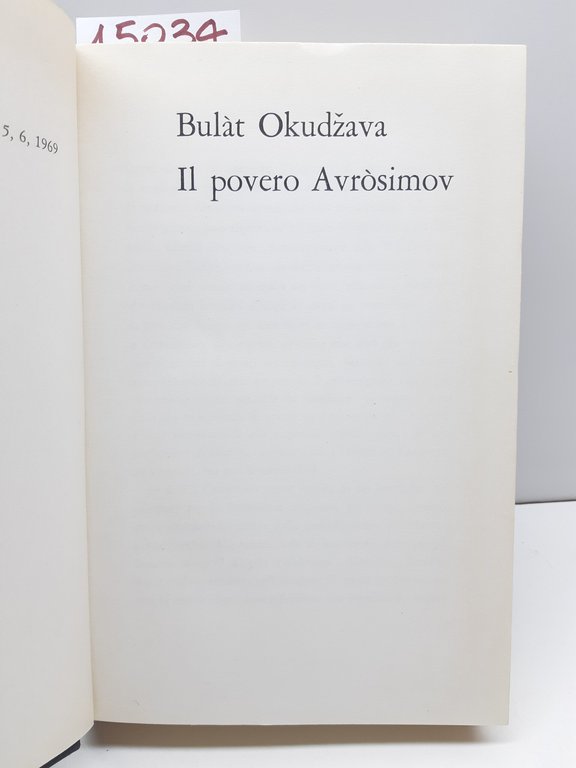 Bulat Okudzhava Il povero Avròsimov De Donato 1969