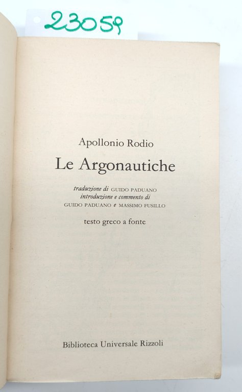 BUR Poesia Apollonio Rodio Le argonautiche BUR Rizzoli 2° edizione … | Immagine Gallery 4