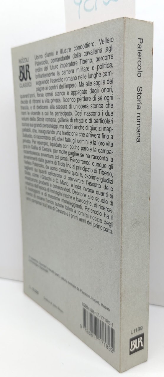 Caio Velleio Patercolo Storia romana BUR Rizzoli 1° edizione 1997 | Immagine principale