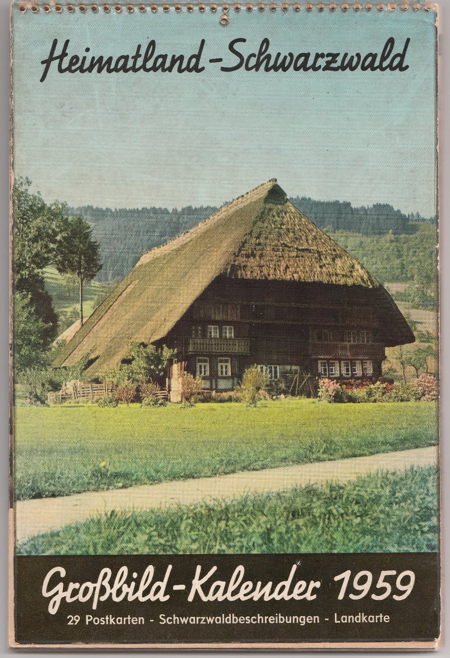 Calendario 1959 Heimatland-Schwarzwald Grossbild-Kalendar B3034