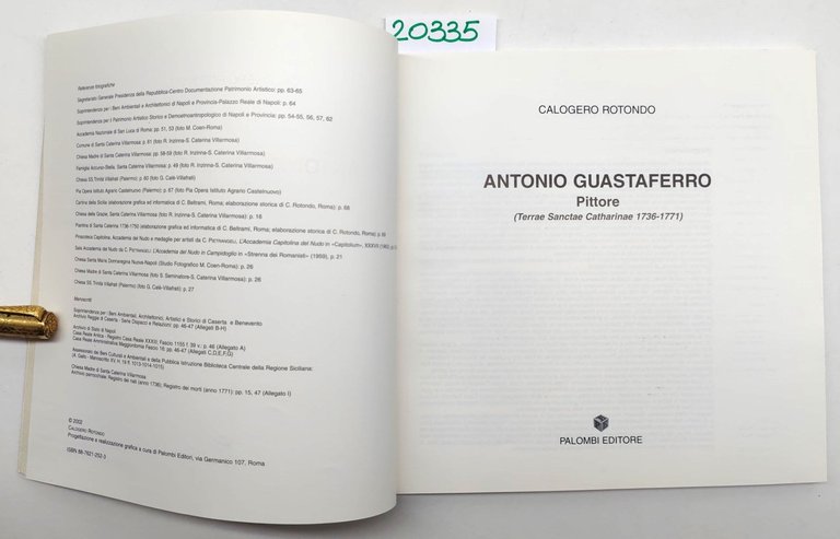 Calogero Rotondo Antonio Guastaferro pittore Palombi editore 2002