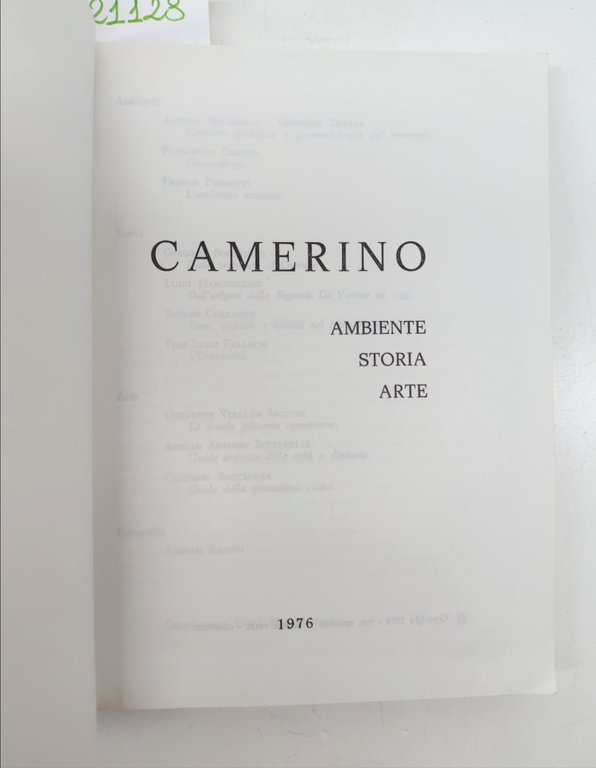 Camerino ambiente storia arte Misici Falzi 1976