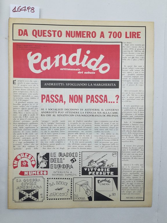 Candido settimanale del sabato numero 11 22 Marzo 1979