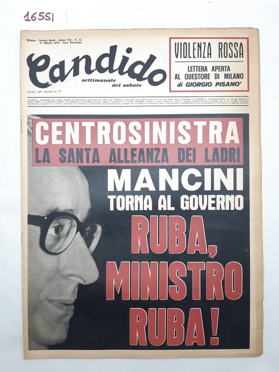 Candido settimanale del sabato numero 12 21 marzo 1974