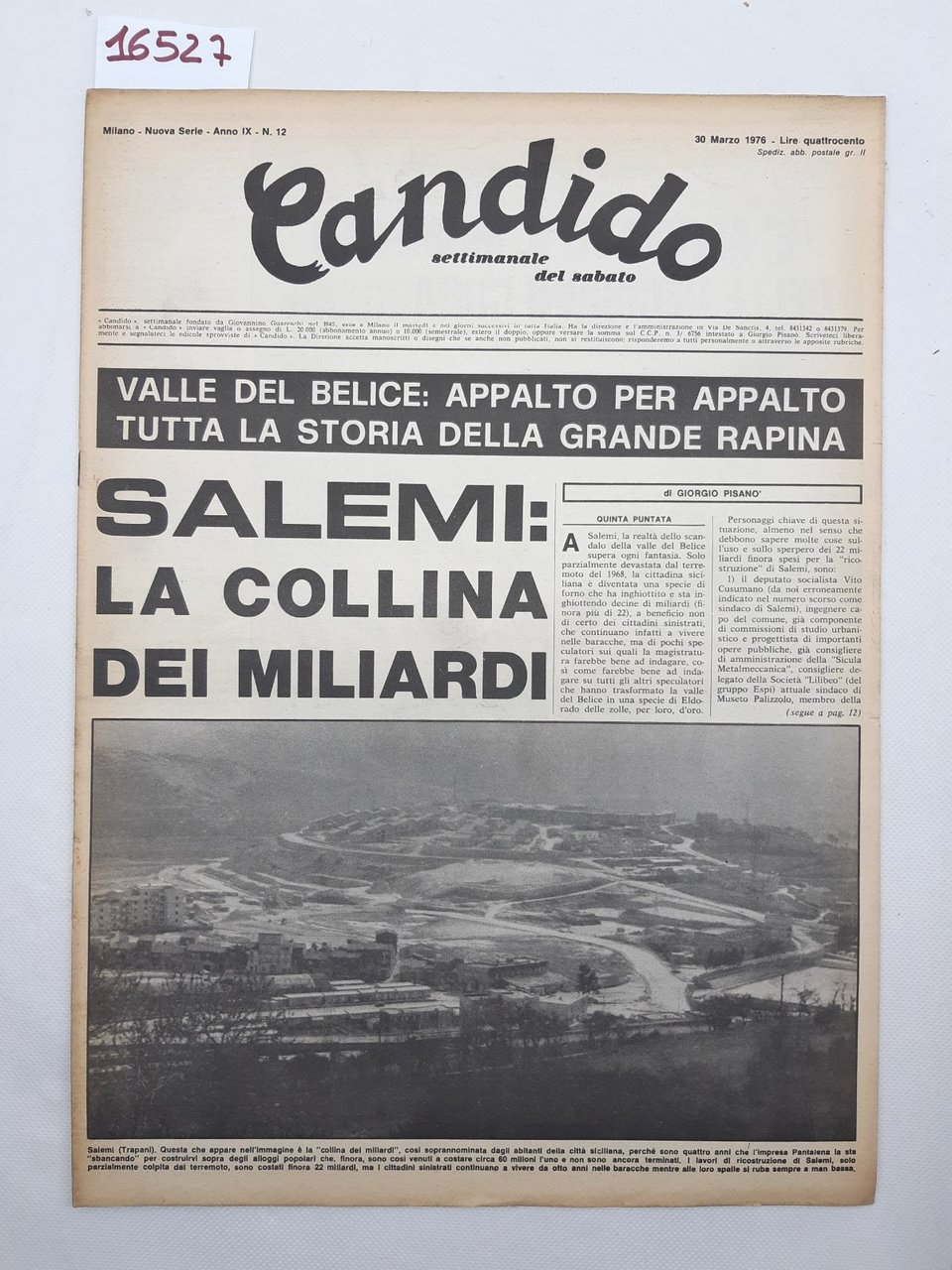 Candido settimanale del sabato numero 12 30 marzo 1976