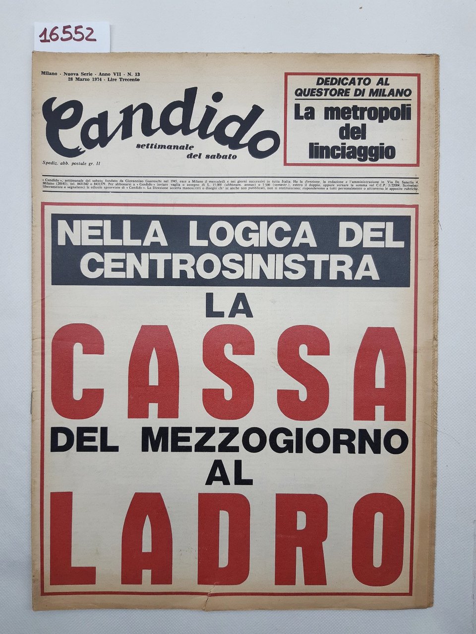 Candido settimanale del sabato numero 13 28 marzo 1974