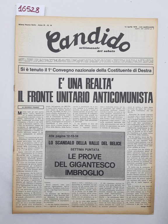Candido settimanale del sabato numero 14 13 aprile 1976