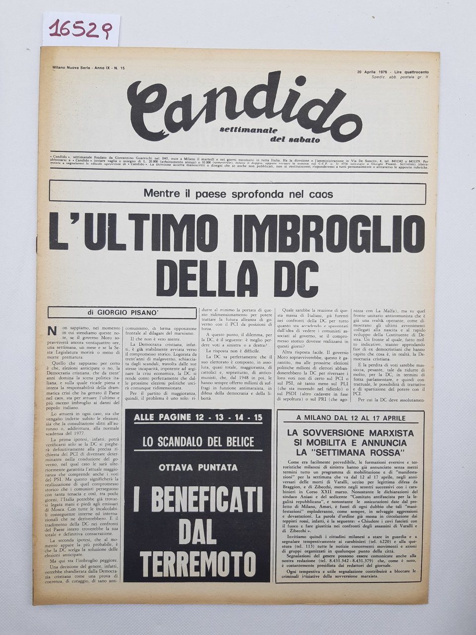 Candido settimanale del sabato numero 15 20 aprile 1976