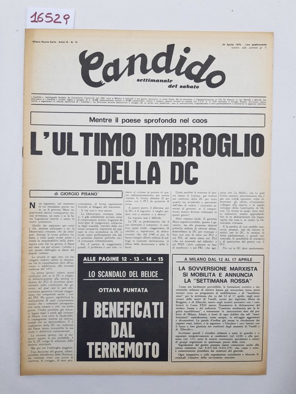Candido settimanale del sabato numero 15 20 aprile 1976
