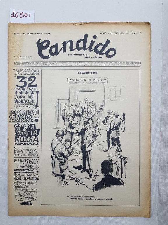 Candido settimanale del sabato numero 16 19 dicembre 1968