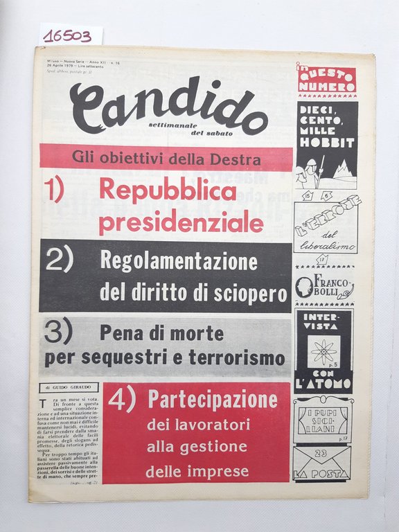 Candido settimanale del sabato numero 16 26 Aprile 1979