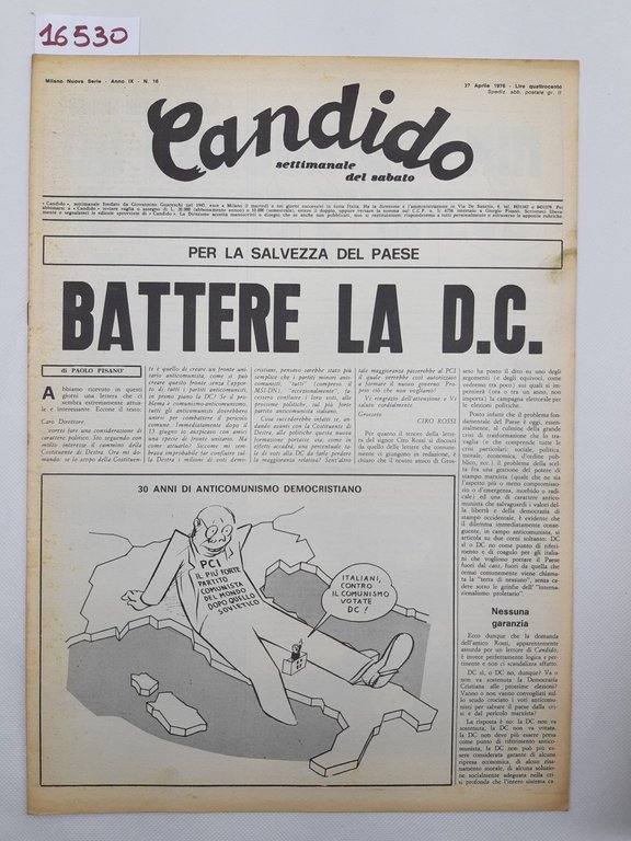 Candido settimanale del sabato numero 16 27 Aprile 1976