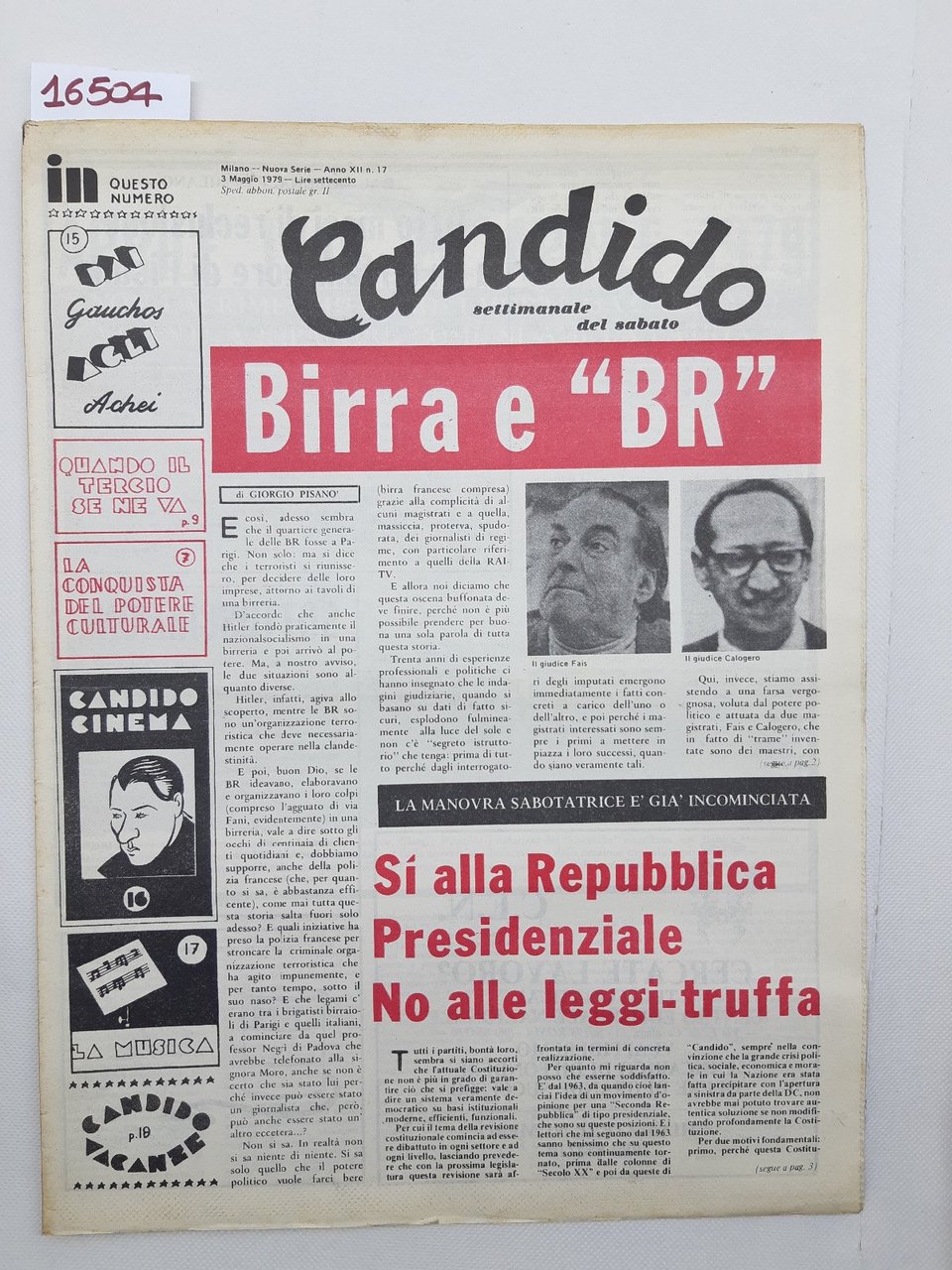 Candido settimanale del sabato numero 17 3 maggio 1979