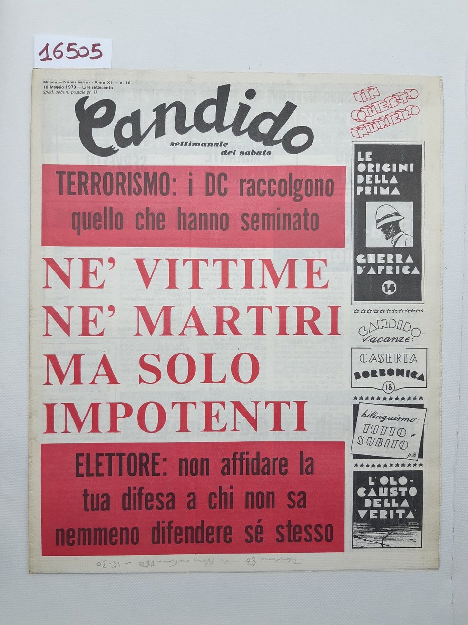 Candido settimanale del sabato numero 18 10 maggio 1979