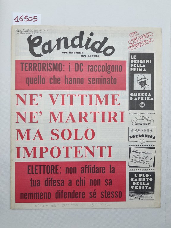 Candido settimanale del sabato numero 18 10 maggio 1979