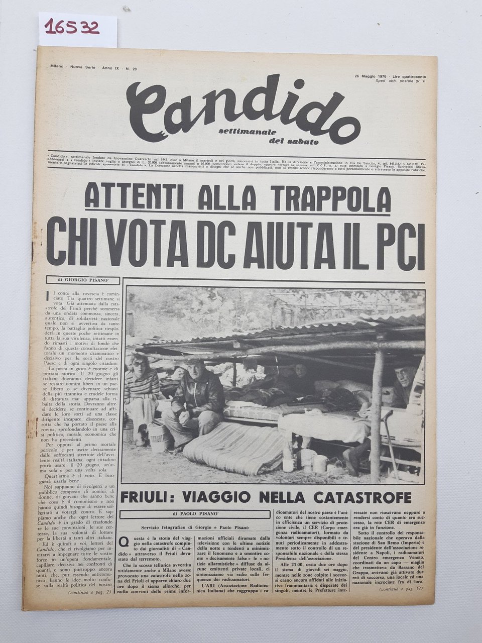 Candido settimanale del sabato numero 20 26 maggio 1976