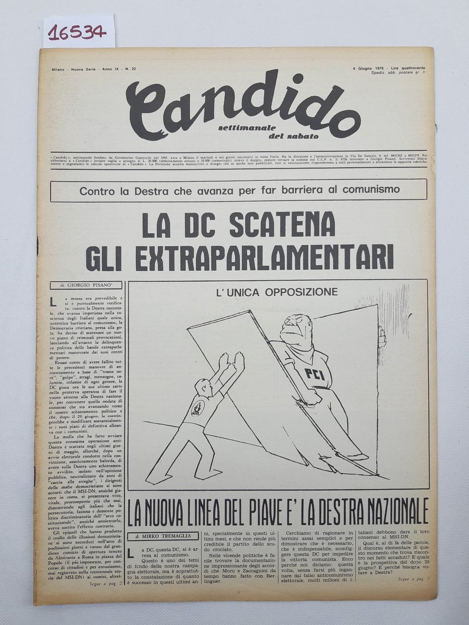Candido settimanale del sabato numero 22 8 giugno 1976